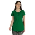 thumbnail image 1 of Inkmeso Womens Short Sleeve Button Tunic Top Cotton Tee Long Length Tshirt For Leggings, 1 of 8