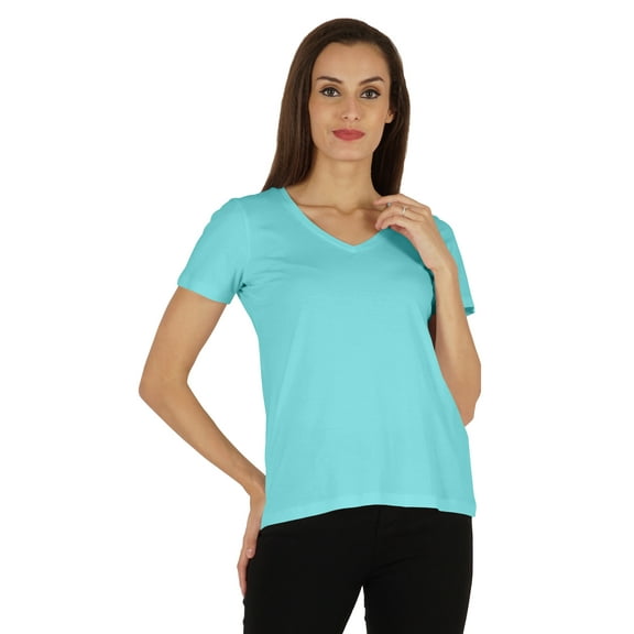 Inkmeso Womens Short Sleeve V-Neck Shirts Casual Regular Fit Tee T-Shirt Basic Tops