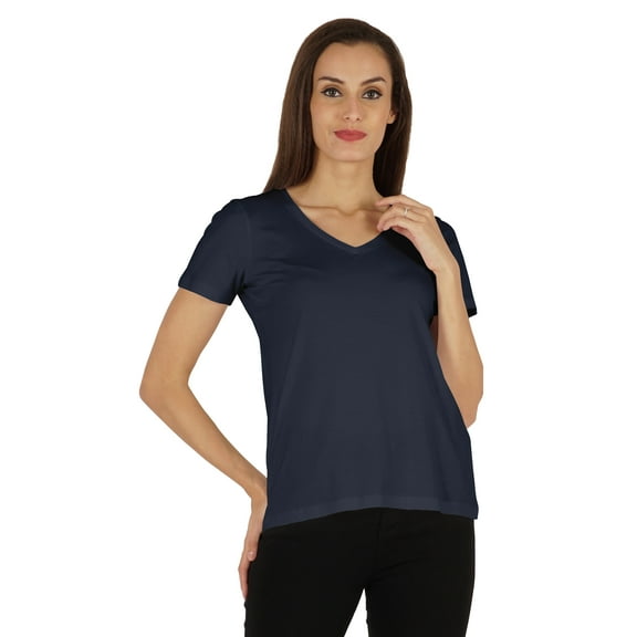 Inkmeso Womens Short Sleeve V-Neck Shirts Casual Regular Fit Tee T-Shirt Basic Tops