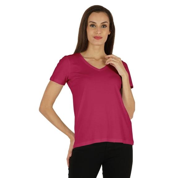 Inkmeso Womens Short Sleeve V-Neck Shirts Casual Regular Fit Tee T-Shirt Basic Tops