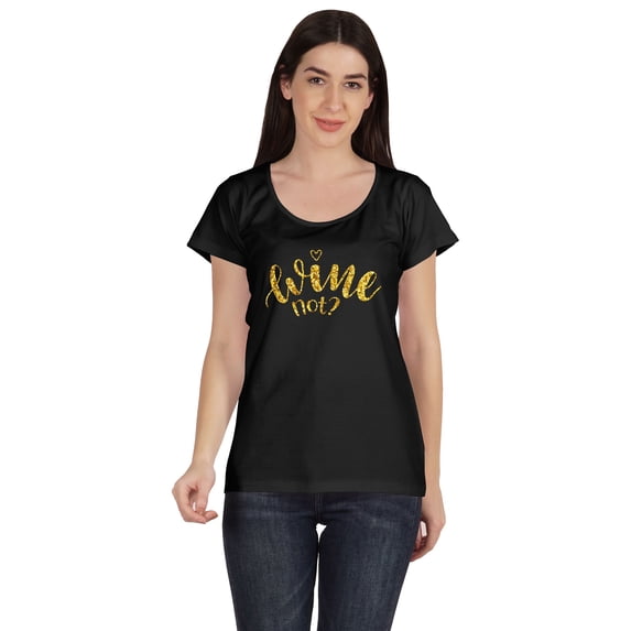 Inkmeso Womens Wine Not? Graphic Tshirt Funny Drinking Tee Tops Hilarious Shirt