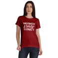 thumbnail image 1 of Inkmeso Womens scoop-neck Vaccinated & Ready To Party Pro-Vaccine T-shirt Top, 1 of 8