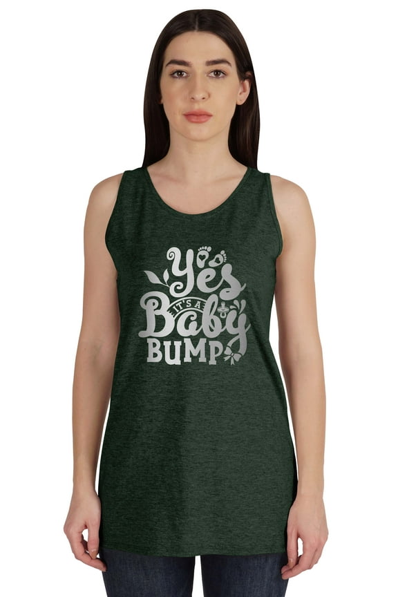 Yes Baby Bump Pregnancy Announcement Women Tank Tops Sleeveless Tshirt