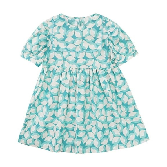 Inknowing Classic Navy Collar Breathable Soft Cotton Girl sDress Toddler Summer Outfit 3-11Y