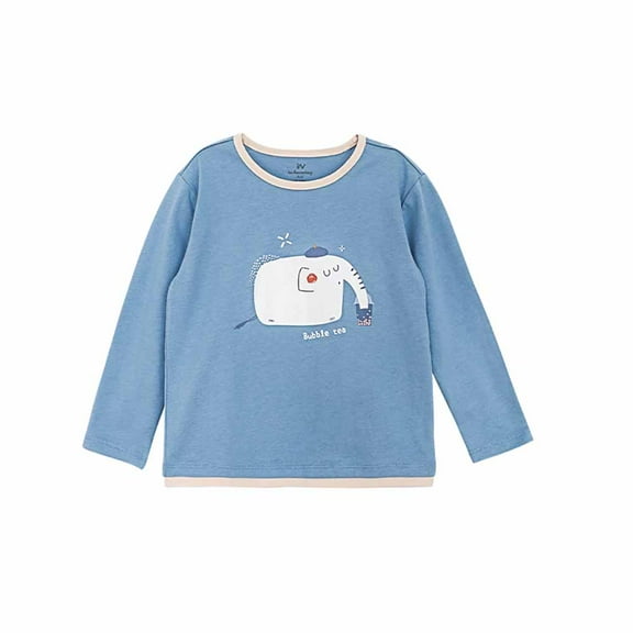 Inknowing Soft Cotton Long Sleeve T-Shirt Stretchy & Breathable Spring Wear for Boys and Girls