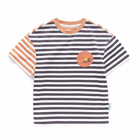 Inknowing Striped Breathable Stretch Cotton T-Shirt for Toddler Boys & Girls Sizes 2T-6T
