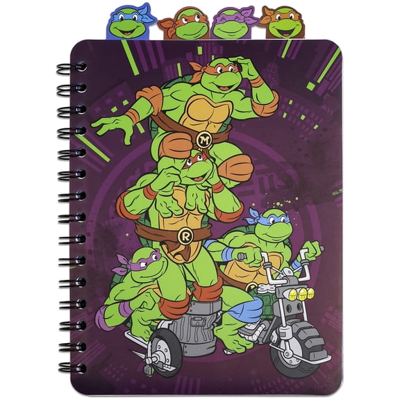 Inkology: 4 Tab Journal: Teenage Mutant Ninja Turtles - 160 Dot Pages, TMNT Spiral Notebook, Character Dividers, Writing-Notes-Dreams-Doodles, Kids 3+