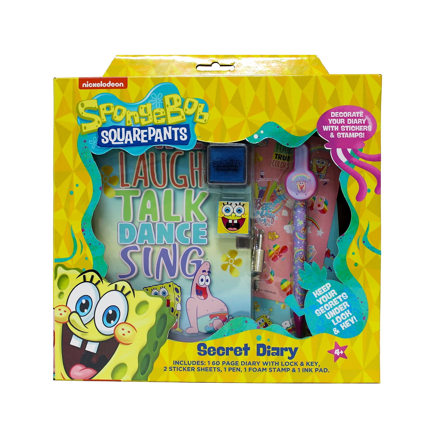 Inkology Diary Sets, SpongeBob Squarepants, 6 Pack