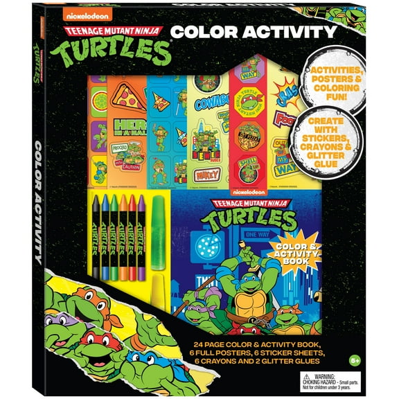 Inkology: Color Activity Set - Teenage Mutant Ninja Turtles - TMNT Coloring Book, Posters, Glitter Glue, Stickers, Crayons, Arts & Craft Play, Kids 5+