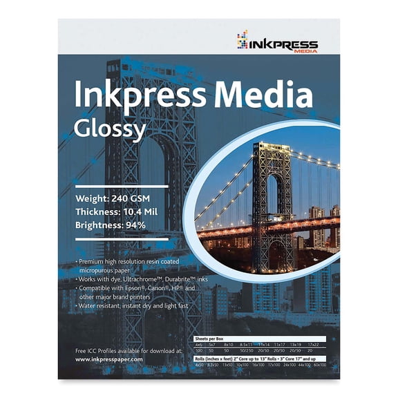 Inkpress - Inkjet Papers, Glossy, 13" x 19", 20 Sheets