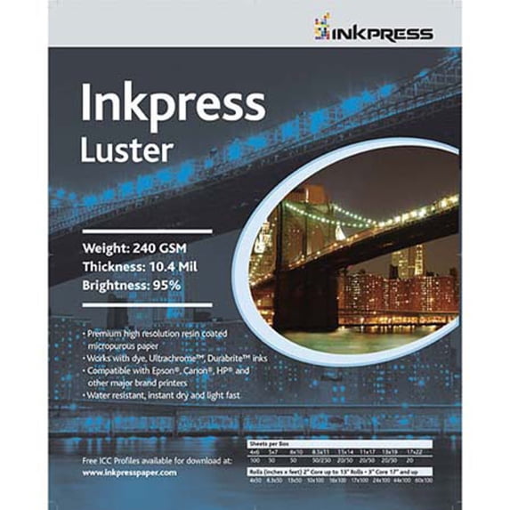 Inkpress - Luster Inkjet Papers, 13" x 19", 20 Sheets
