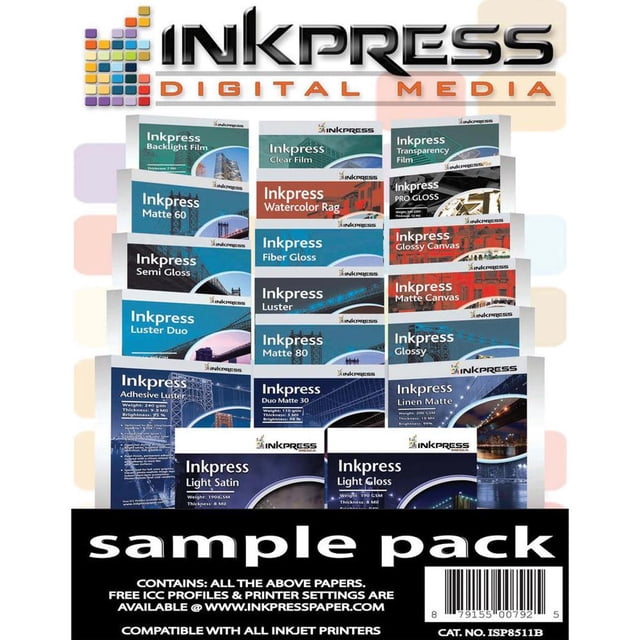 Walmart Sign Sample Sticker Inkpress Media Sample Pack, 8.5x11