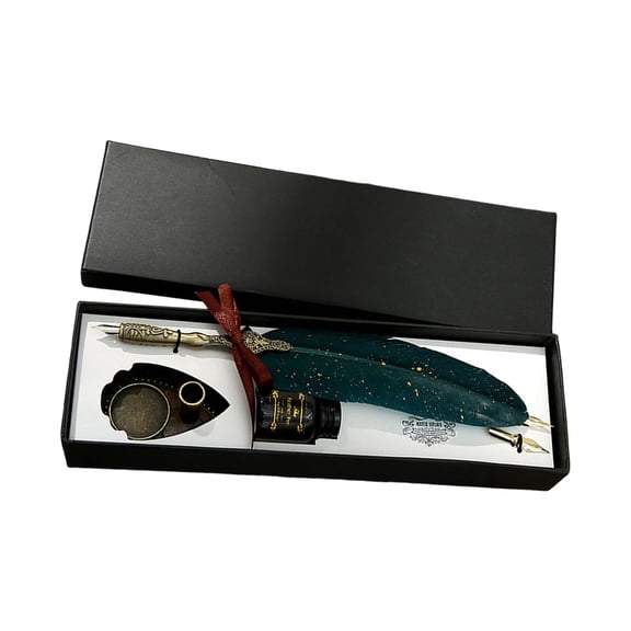 Inks Pen with Inks and Steel Tip, Handwriting Quills Pen, Handmade Quills Inks Pen Set, Writing Quills Pen with Inks