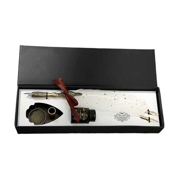 Inks Pen with Inks and Steel Tip, Handwriting Quills Pen, Handmade Quills Inks Pen Set, Writing Quills Pen with Inks
