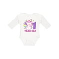 thumbnail image 1 of Inktastic 1 Year Old with Cute Unicorn Birthday Girls Long Sleeve Baby Bodysuit, 1 of 5