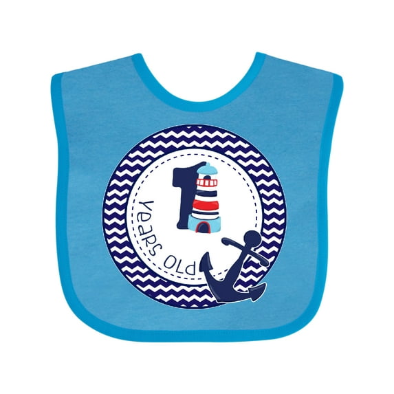 Inktastic 1 Years Old Nautical Anchor Boy Birthday Boys Baby Bib