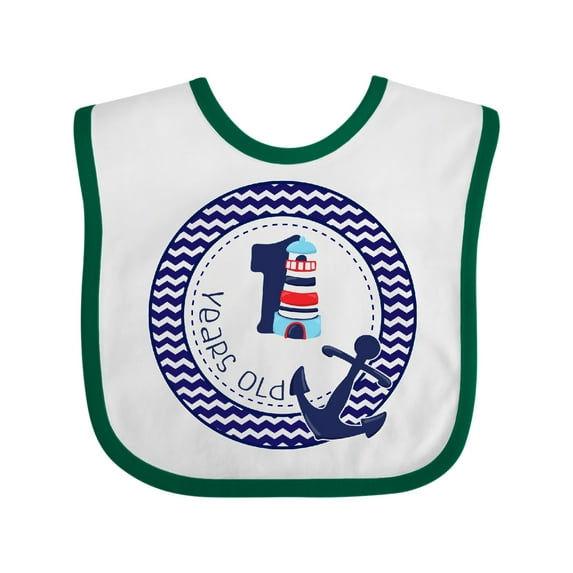 Inktastic 1 Years Old Nautical Anchor Boy Birthday Boys Baby Bib