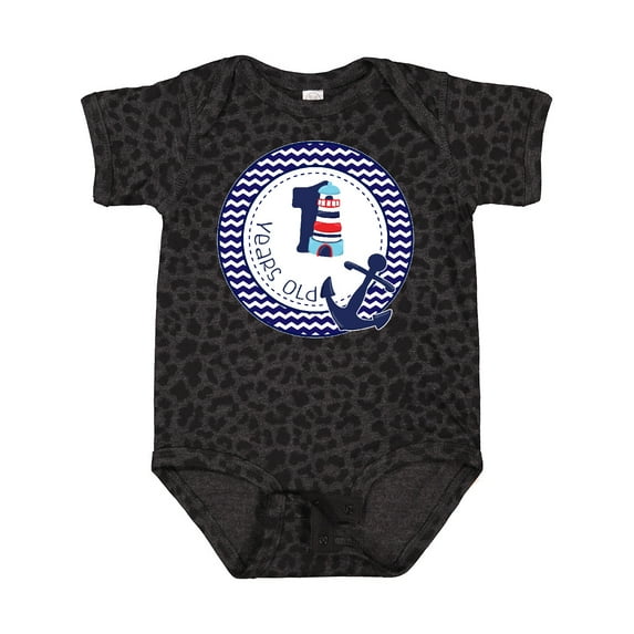 Inktastic 1 Years Old Nautical Anchor Boy Birthday Boys Baby Bodysuit