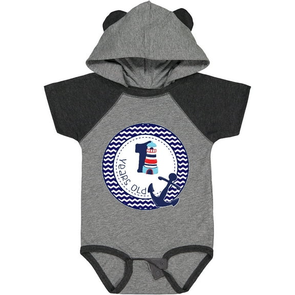 Inktastic 1 Years Old Nautical Anchor Boy Birthday Boys Baby Bodysuit