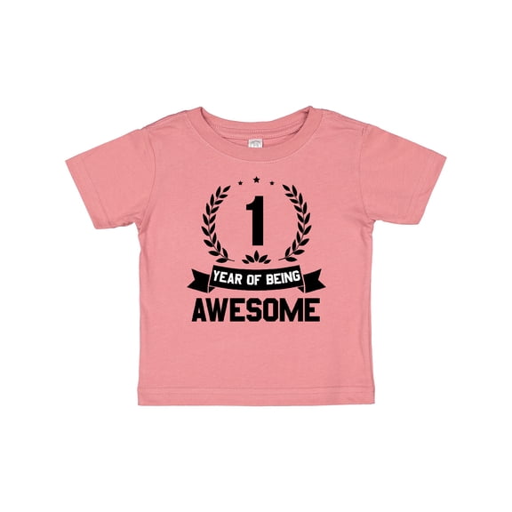 Inktastic 1 year of being awesome birthday black Boys or Girls Baby T-Shirt