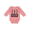 thumbnail image 1 of Inktastic 1 year of being awesome birthday black Boys or Girls Long Sleeve Baby Bodysuit, 1 of 5