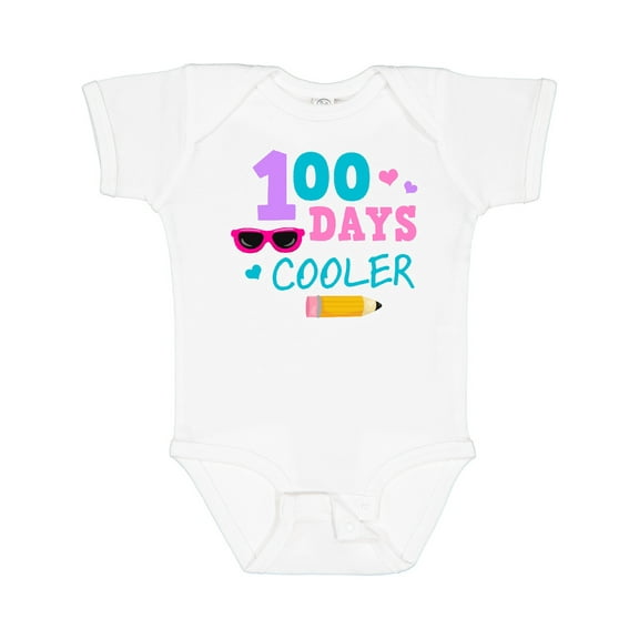 Inktastic 100 Days Cooler in Pink Girls Baby Bodysuit
