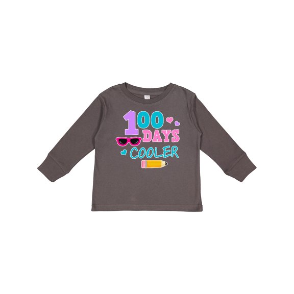 Inktastic 100 Days Cooler in Pink Girls Long Sleeve Toddler T-Shirt