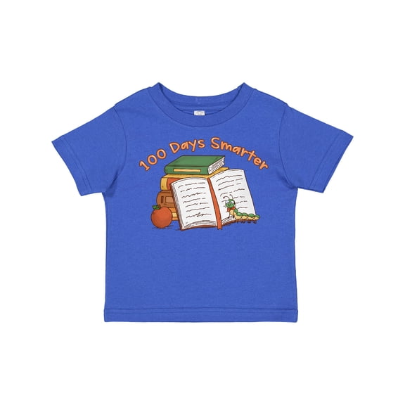 Inktastic 100 Days Smarter Bookworm 100th Day of School Boys or Girls Toddler T-Shirt
