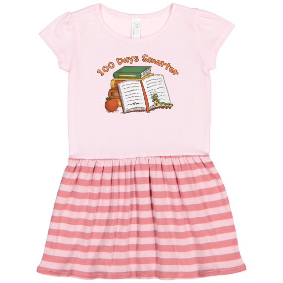 Inktastic 100 Days Smarter Bookworm 100th Day of School Gift Toddler Girl Dress
