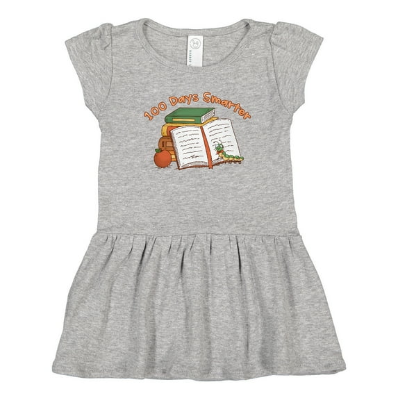 Inktastic 100 Days Smarter Bookworm 100th Day of School Girls Toddler Dress