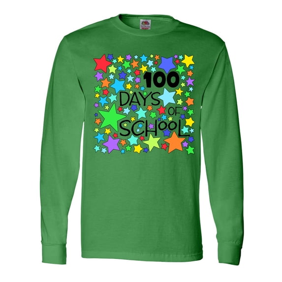 Inktastic 100 Days of School Colorful Stars Long Sleeve T-Shirt