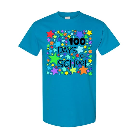 Inktastic 100 Days of School Colorful Stars T-Shirt