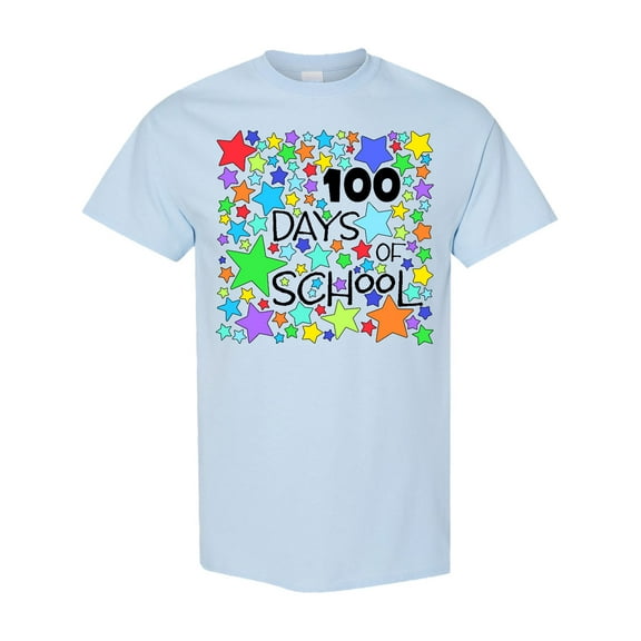 Inktastic 100 Days of School Colorful Stars T-Shirt