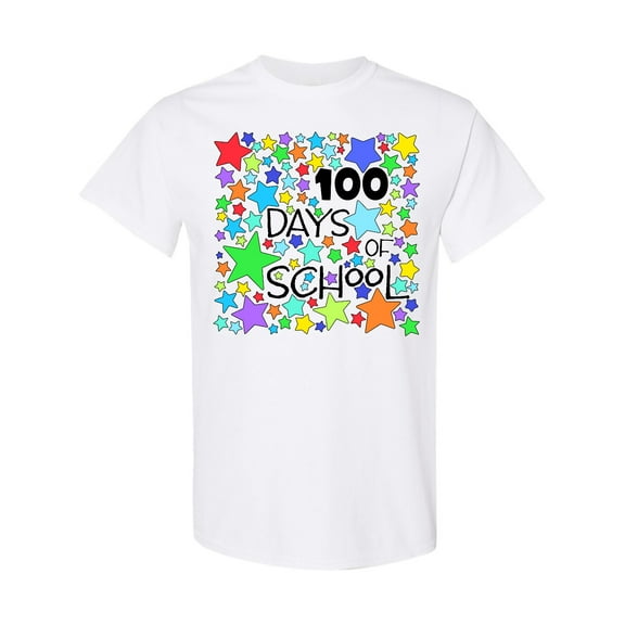 Inktastic 100 Days of School Colorful Stars T-Shirt