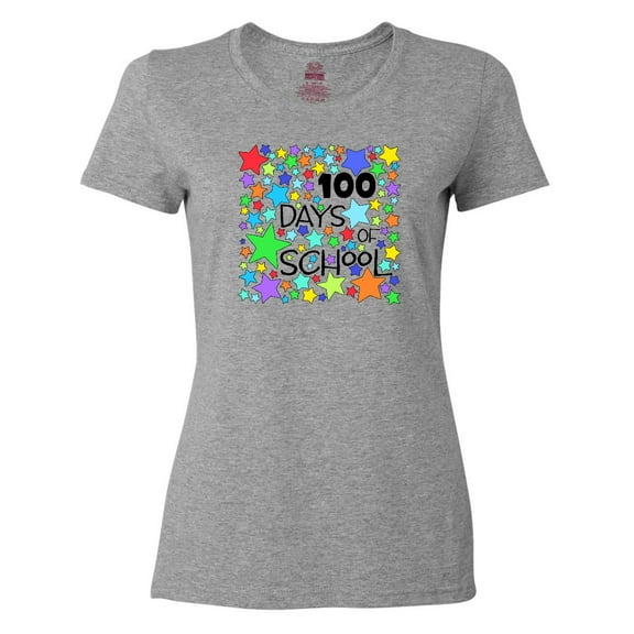Inktastic 100 Days of School Colorful Stars Women's T-Shirt