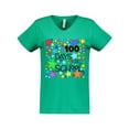 thumbnail image 1 of Inktastic 100 Days of School Colorful Stars Women's V-Neck T-Shirt, 1 of 5