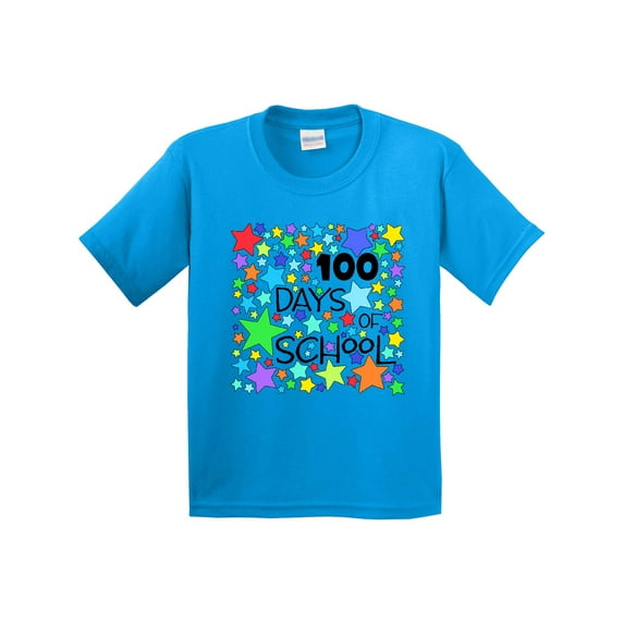 Inktastic 100 Days of School Colorful Stars Youth T-Shirt