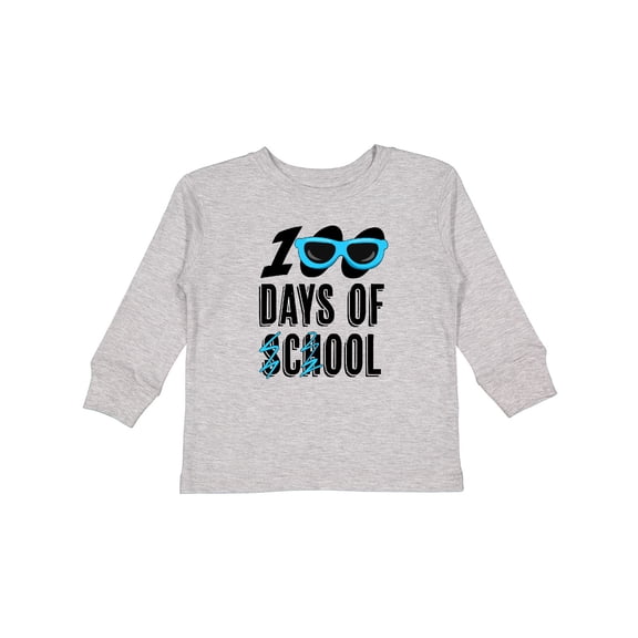 Inktastic 100 Days of School Cool Sunglasses Design Boys or Girls Long Sleeve Toddler T-Shirt