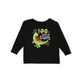 thumbnail image 1 of Inktastic 100 Days of School Cute Green Dinosaur Boys or Girls Long Sleeve Toddler T-Shirt, 1 of 5