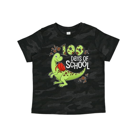 Inktastic 100 Days of School Cute Green Dinosaur Boys or Girls Toddler T-Shirt