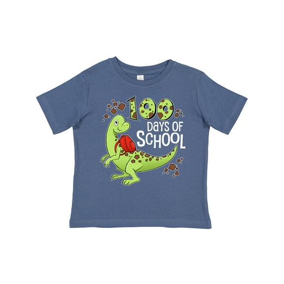 Inktastic 100 Days of School Cute Green Dinosaur Boys or Girls Toddler T-Shirt