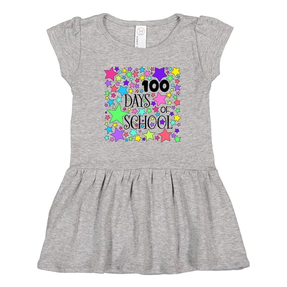 Inktastic 100 Days of School Pastel Stars Girls Toddler Dress