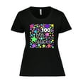thumbnail image 1 of Inktastic 100 Days of School Pastel Stars Women's Plus Size T-Shirt, 1 of 5