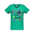 thumbnail image 1 of Inktastic 100 Days of School Pastel Stars Women's V-Neck T-Shirt, 1 of 5