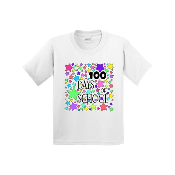 Inktastic 100 Days of School Pastel Stars Youth T-Shirt