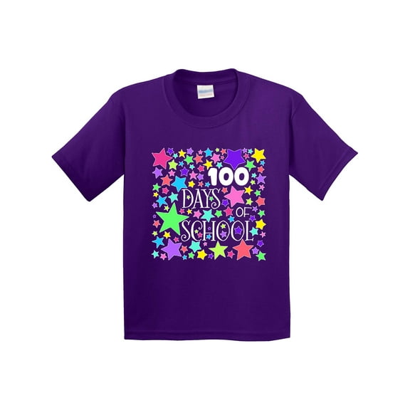Inktastic 100 Days of School Pastel Stars Youth T-Shirt