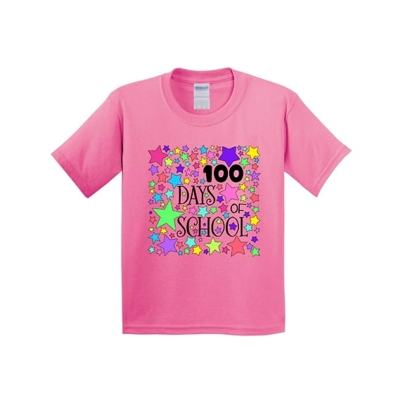 Inktastic 100 Days of School Pastel Stars Youth T-Shirt