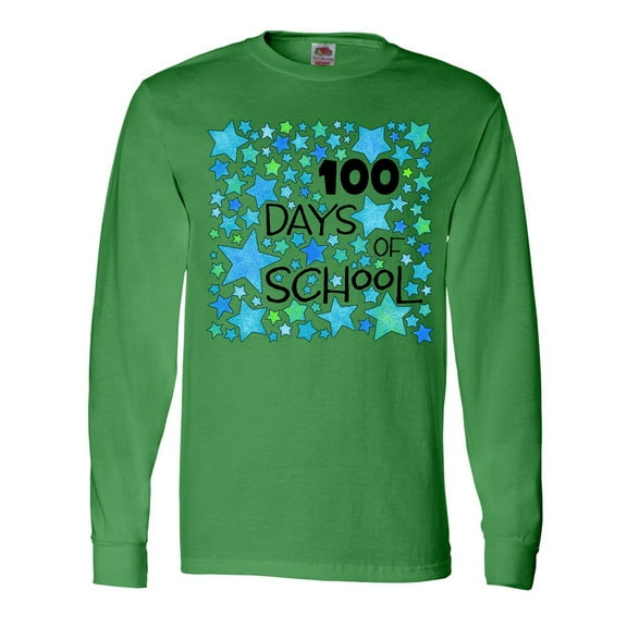 Inktastic 100 Days of School Stars in Blue Long Sleeve T-Shirt