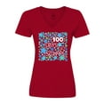 thumbnail image 1 of Inktastic 100 Days of School Stars in Blue Women's V-Neck T-Shirt, 1 of 5