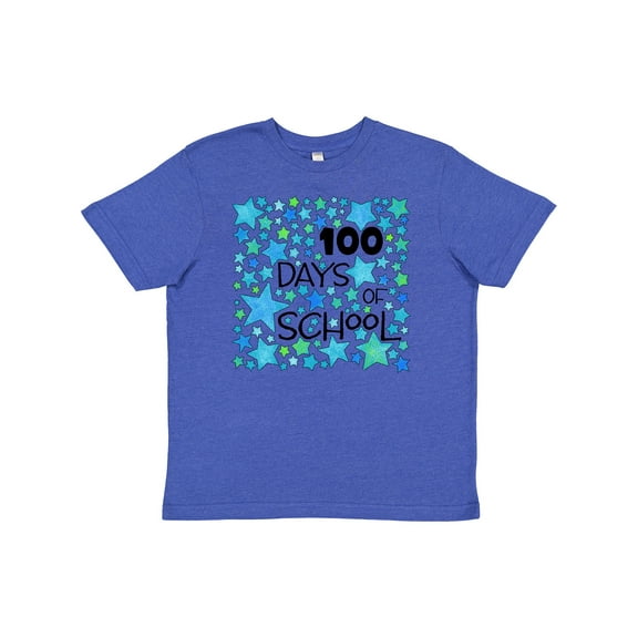 Inktastic 100 Days of School Stars in Blue Youth T-Shirt
